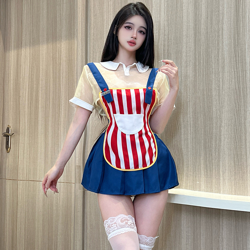PXFS Sexy Underwear Sexy Summer Striped Convenience Store Girlfriend Maid Maid Uniform suit 2461