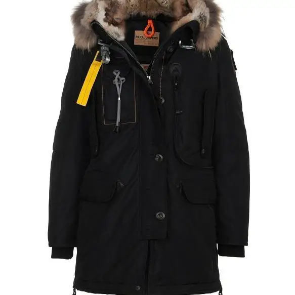 Women's Long down Jacket Woman Kodiak Coat Warm down Jacket Coat with Raccoon Fur