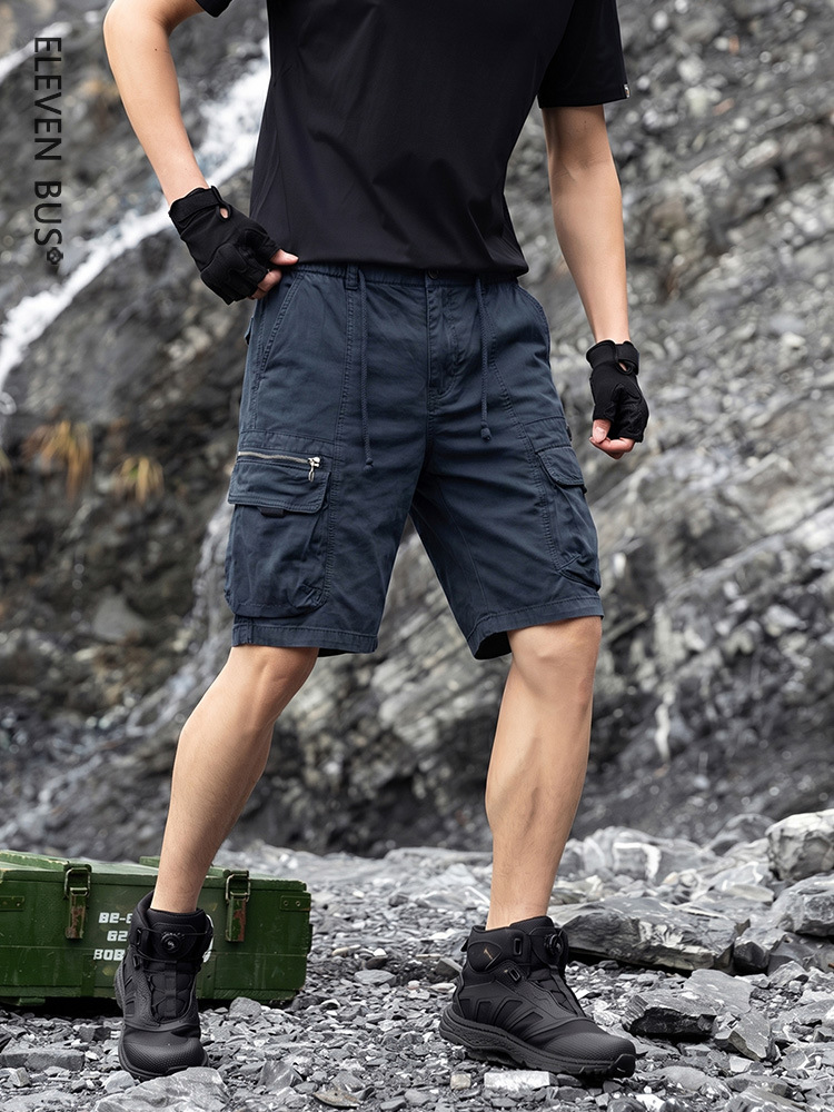 New American-Style Trendy Outdoor Men's Work Shorts, Summer Thin Loose Casual Multi-Pocket Five-Point Shorts for Men