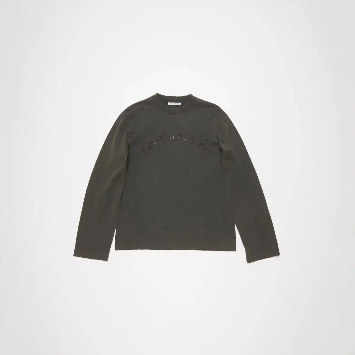Acne Studios Distressed Logo Long-Sleeved T-Shirt