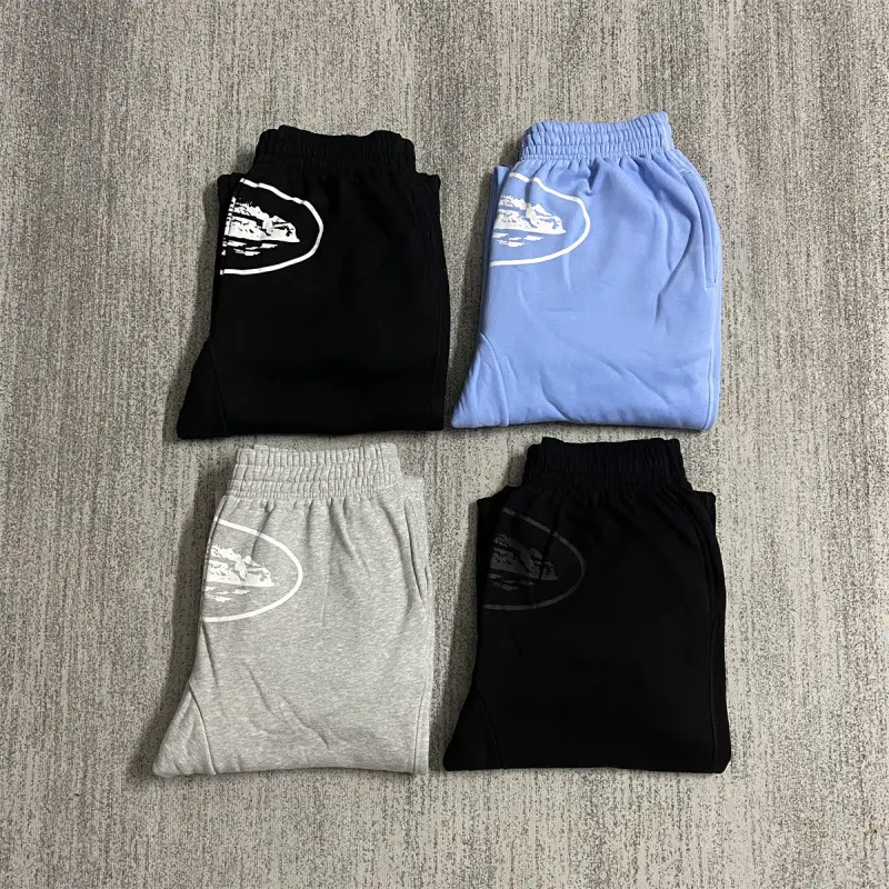 New Foreign Trade Style Sailboat Print Fleece-Lined Pants for Autumn and Winter, European and American Trendy Brand Versatile Casual恶魔 Island Pants