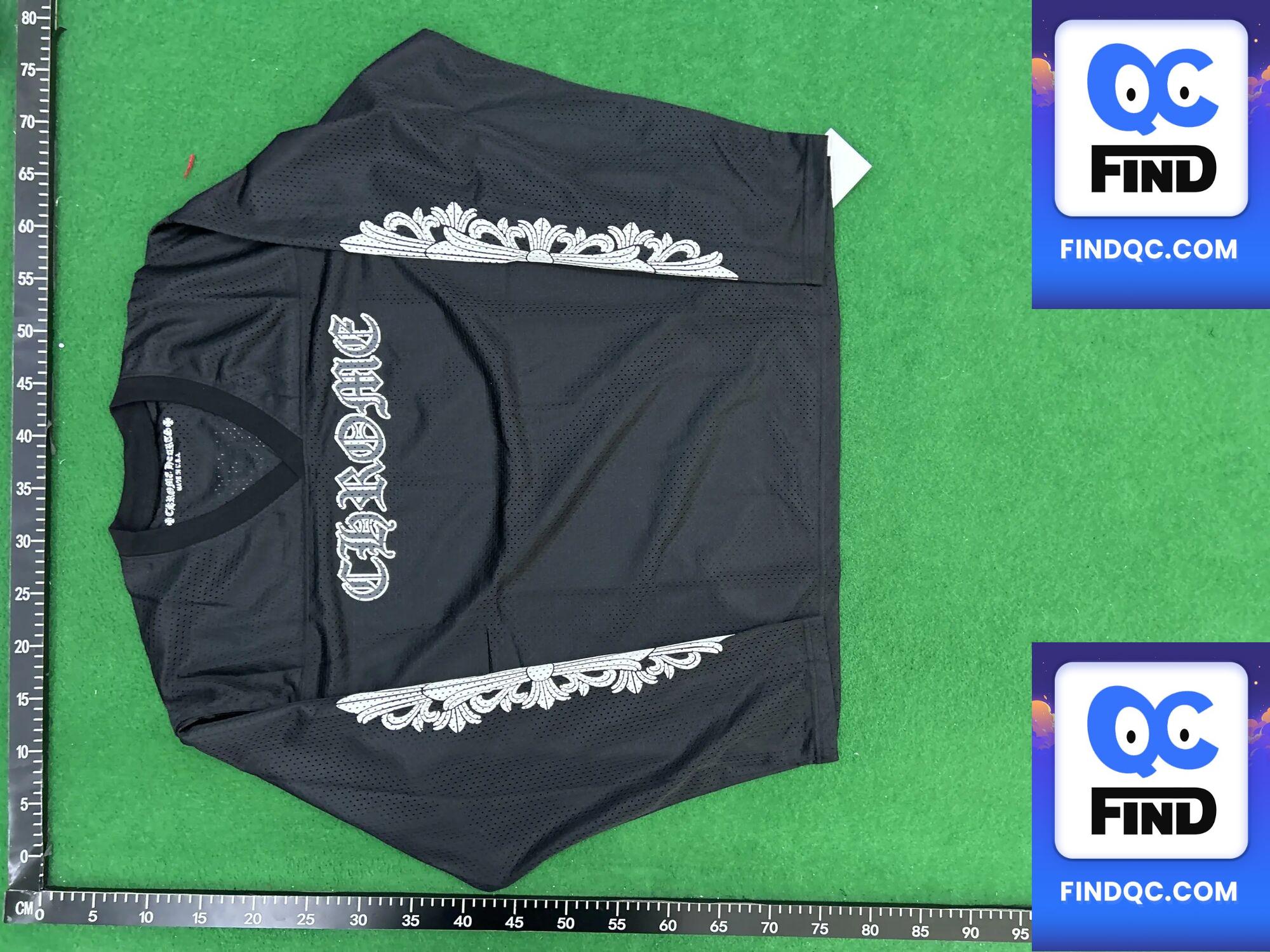 24 Foreign Trade Edition Chrome Hearts Mesh Flower Arm Cross Printed Couples Long Sleeve T-Shirt QC