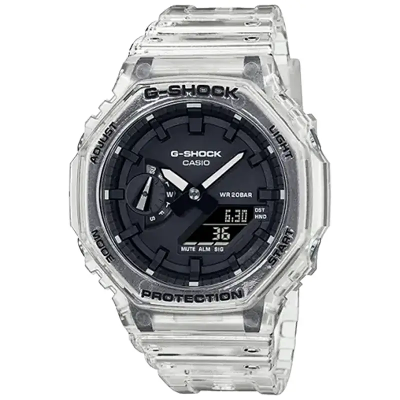 Casio G-Shock Trendy Digital Student Watch White Ice Tough Series Waterproof Transparent Ga-2100Ske