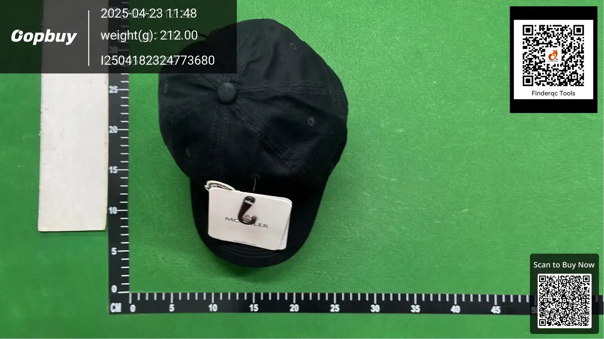 Moncler baseball cap black cotton breathable sunshade hat