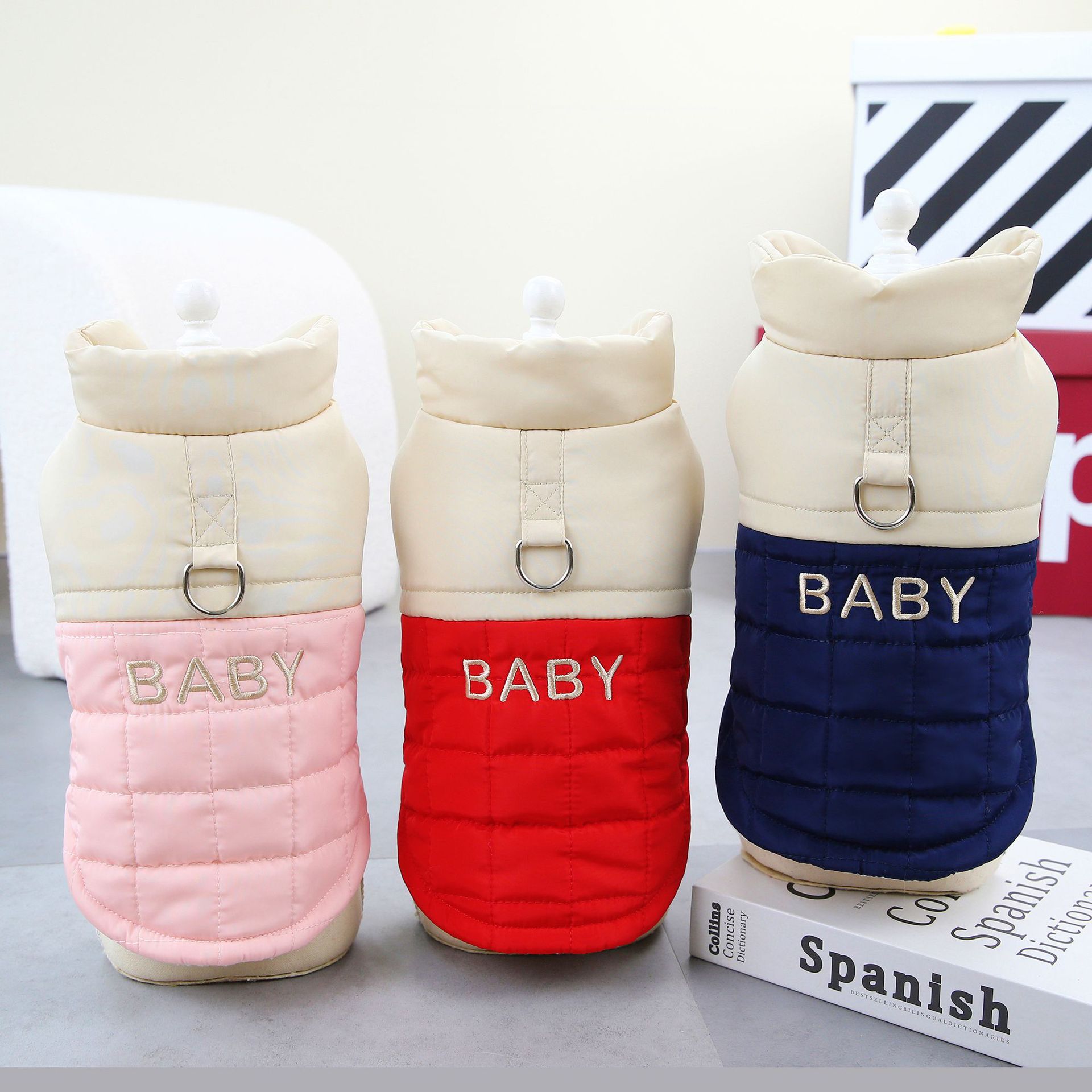 Pet clothes autumn and winter clothes new dog clothes Teddy cat pet clothes winter 23Baby Color matching cotton-padded clothes