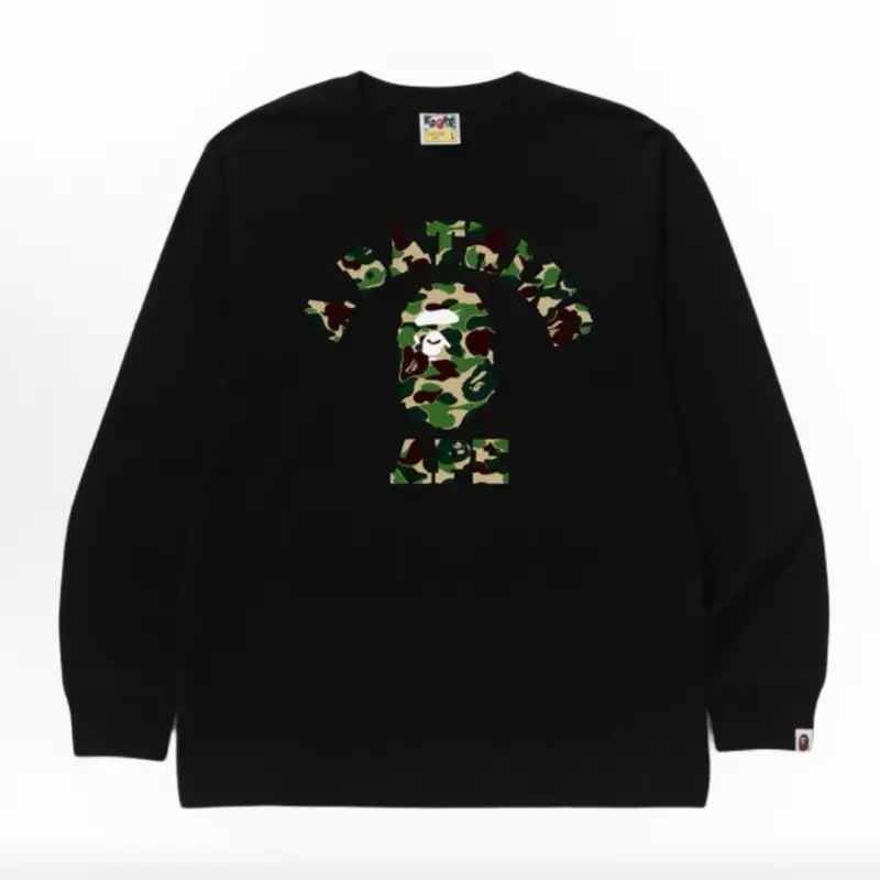 Cross-Border Foreign Trade Japanese Trendy Brand Bape Ape Head Long-Sleeve T-Shirt Shark Unisex Cartoon Print Base Shirt