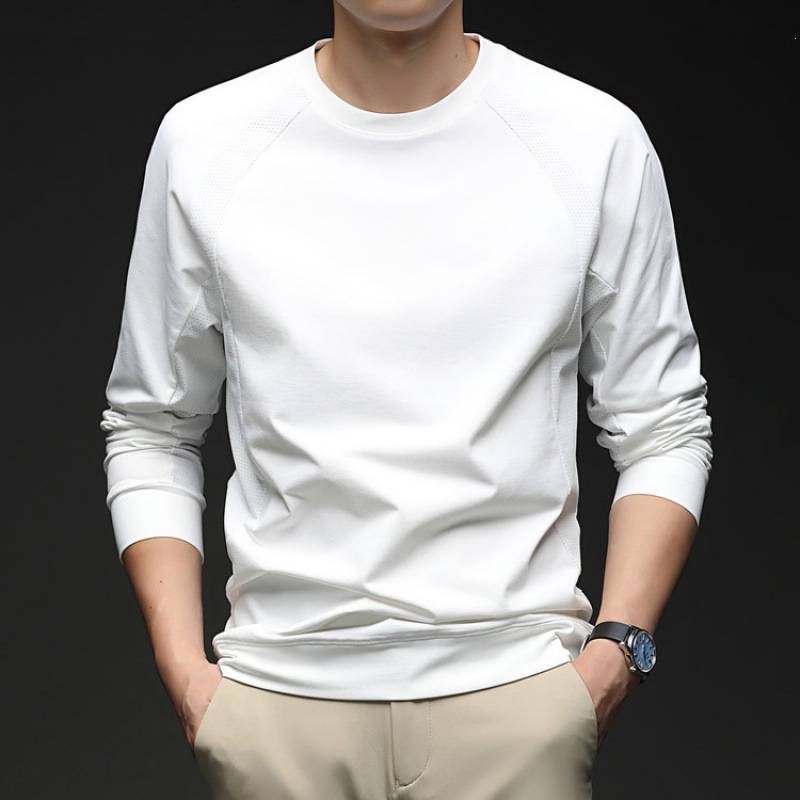 Men's Hoodless Fleece-Lined Design Sweatshirt, New Style for All Seasons, Round Neck Long-Sleeved Top