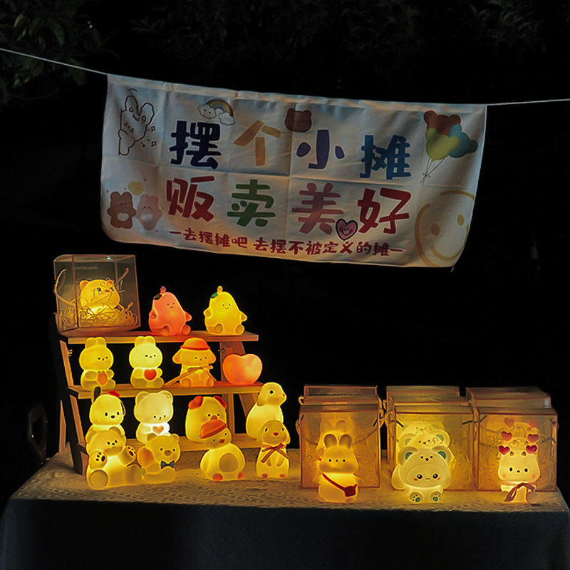 Wholesale Children's Day Night Market Hot-Selling Led Cartoon Cute Night Lights Children's Glowing Toy Ornaments