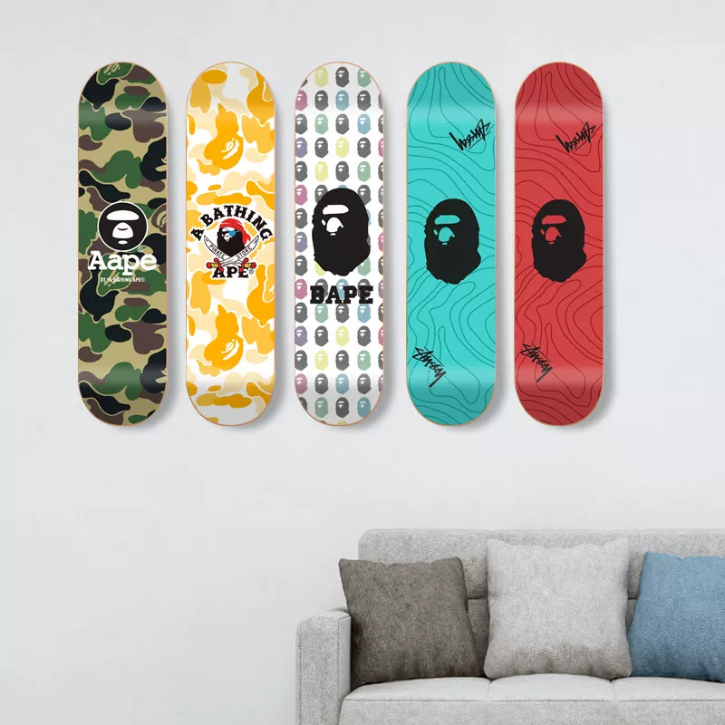 Decorative Skateboard Custom Design Trendy Brand Ape Head Advertisement Indoor Bar Personalized Wall Hanging Board