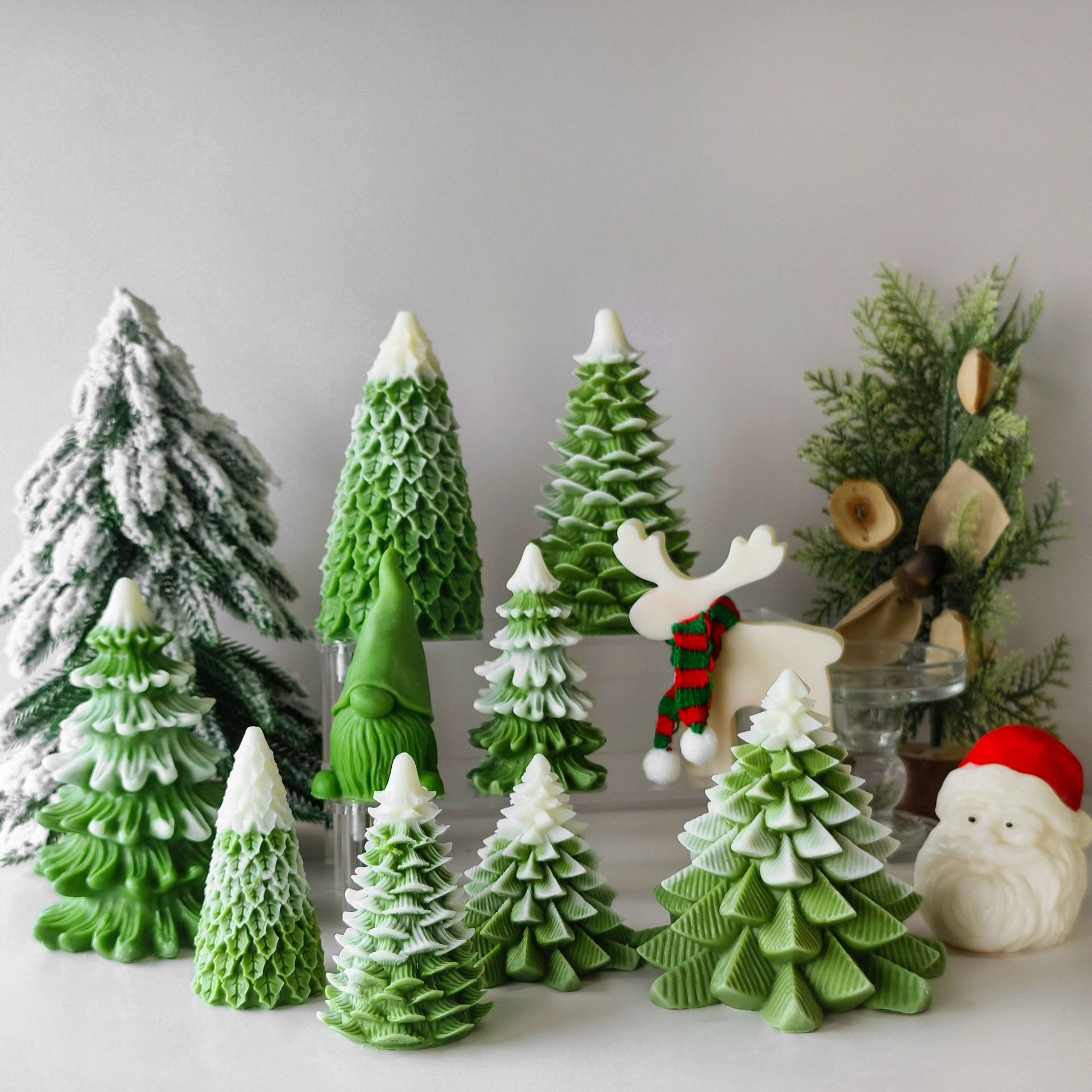 Christmas tree scented candle mold creative diy Christmas tree cake decoration silicone mold