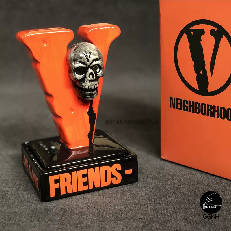 Neighborhoodvlone Nbhd Skull V-Shaped Incense Burner Chamber Collaboration Trendy Incense Ceramic Ornament