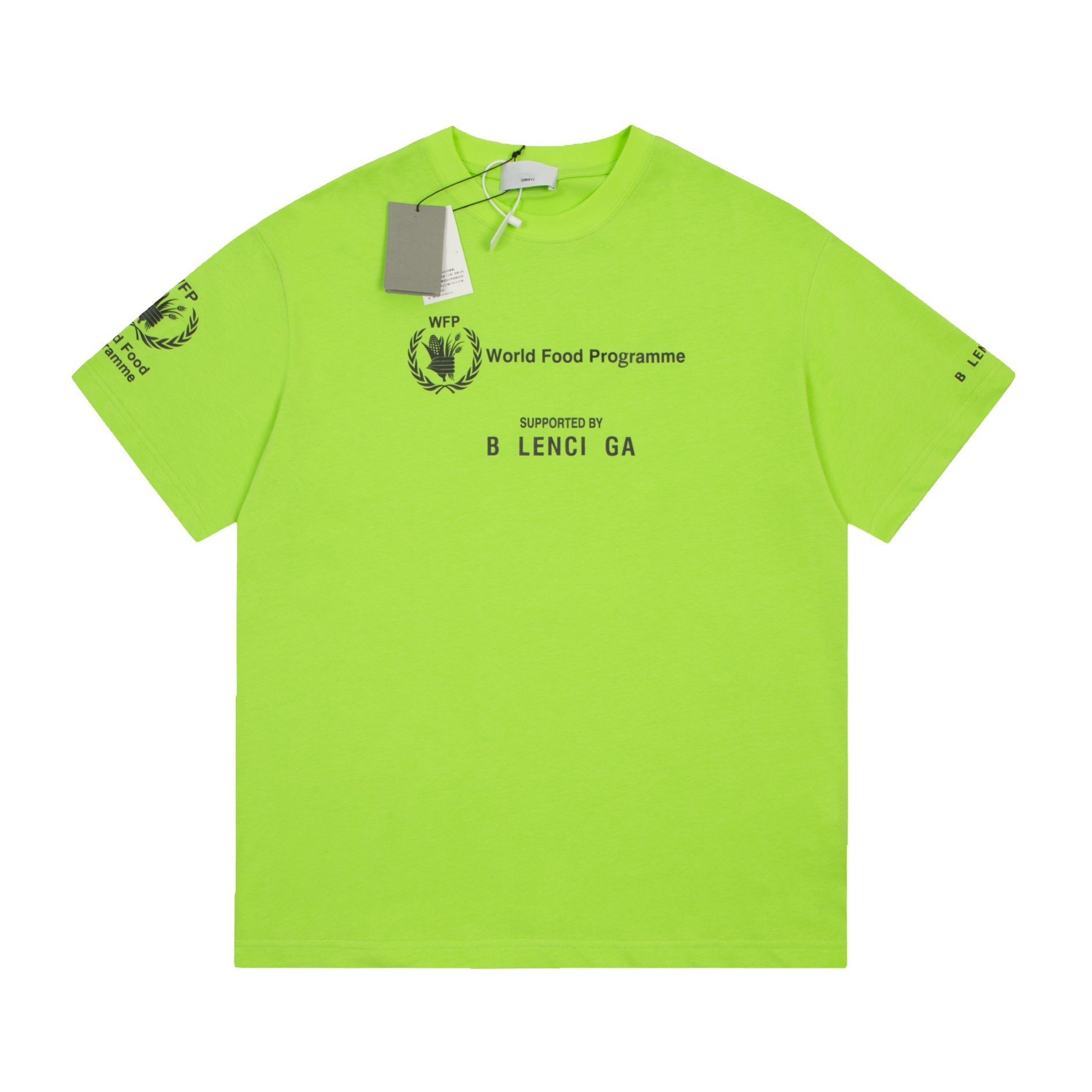 Correct Version 2023 Summer New Style Luxury Trbottomy B Family Grain Wheat Ear Limited Edition Wfp Men's and Women's Short-Sleeved T-Shirt Bottoming Shirt
