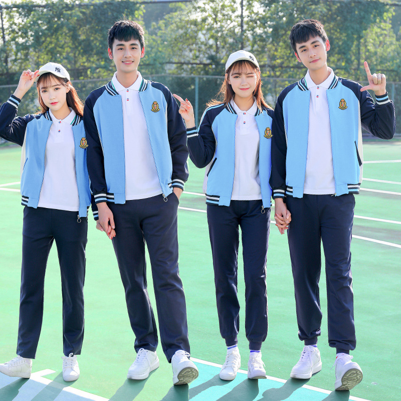 School uniform set Middle School student class uniform college style high school student autumn junior high school student primary school student plus velvet sportswear 856