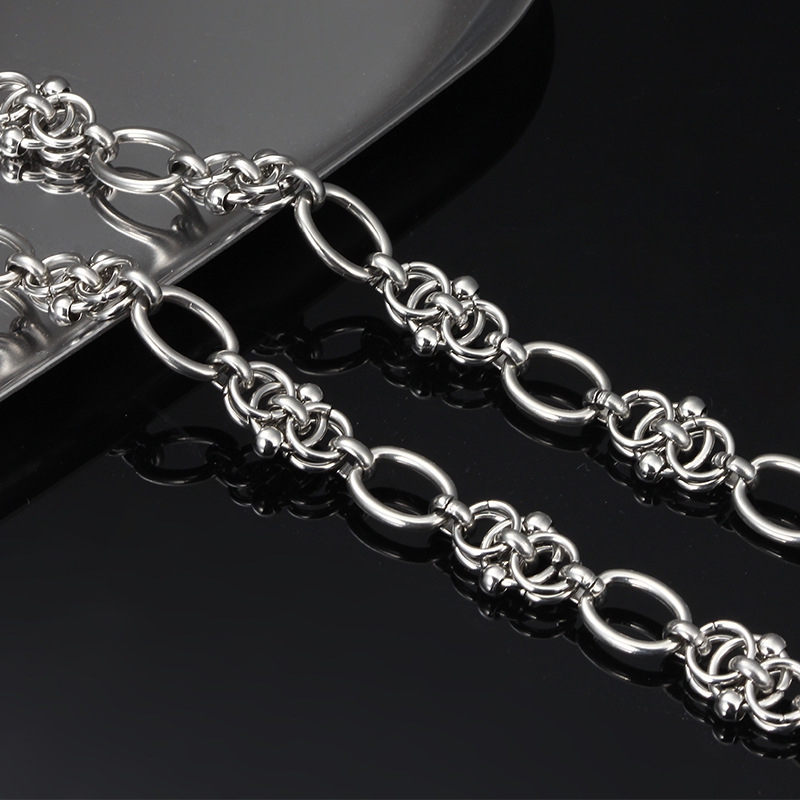 Stainless steel new style Xi knot chain featured oval stitching chain DIY necklace bracelet personalized pants chain bag chain accessories