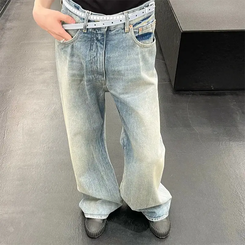 [in Stock] Houxie Original Margiela Style Branch Pattern Washed Vintage Flared Jeans Unisex