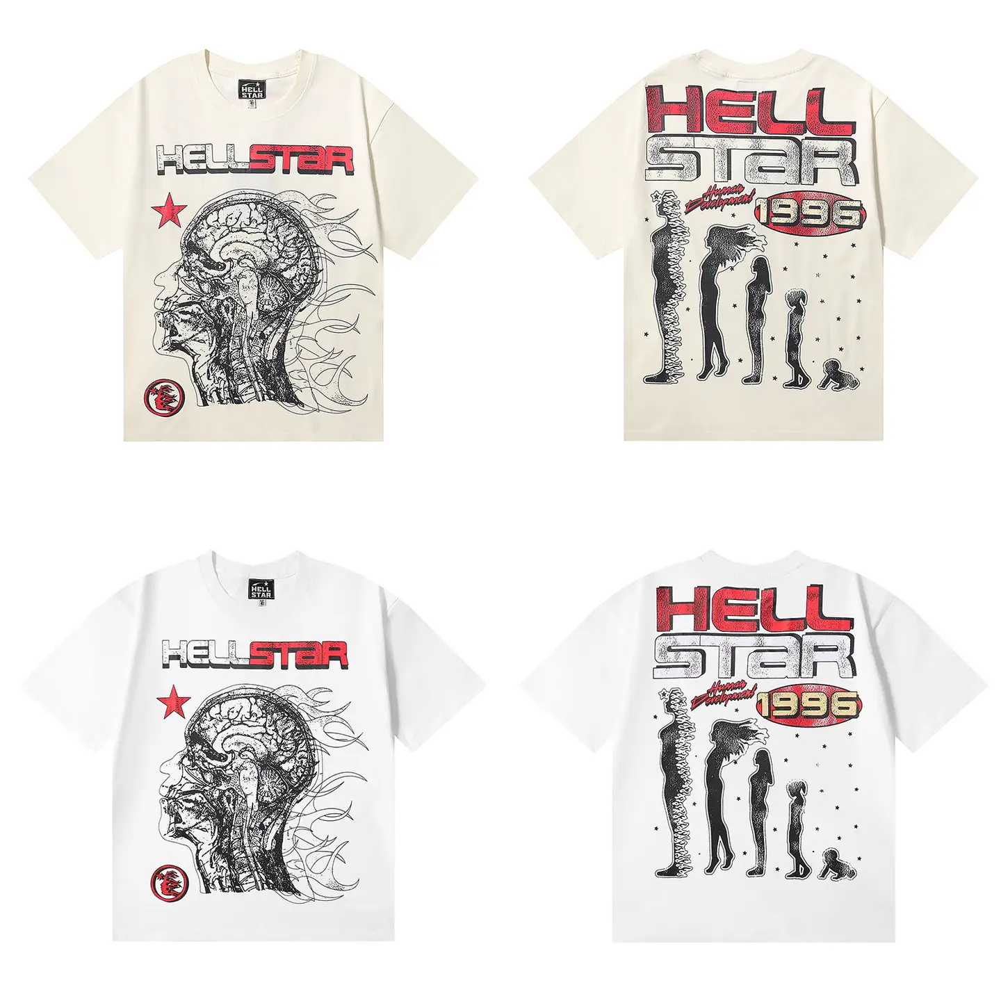 Cross-border Trade American Style Trendy Brand Hellstar Hell Star Classic Printed Quality Casual Short-sleeved T-shirt for Men and Women