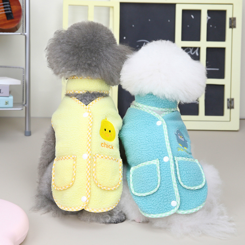 Pet clothes dog clothes autumn and winter Teddy cat pet clothing winter fleece-lined 22 scarf cartoon velvet clothing