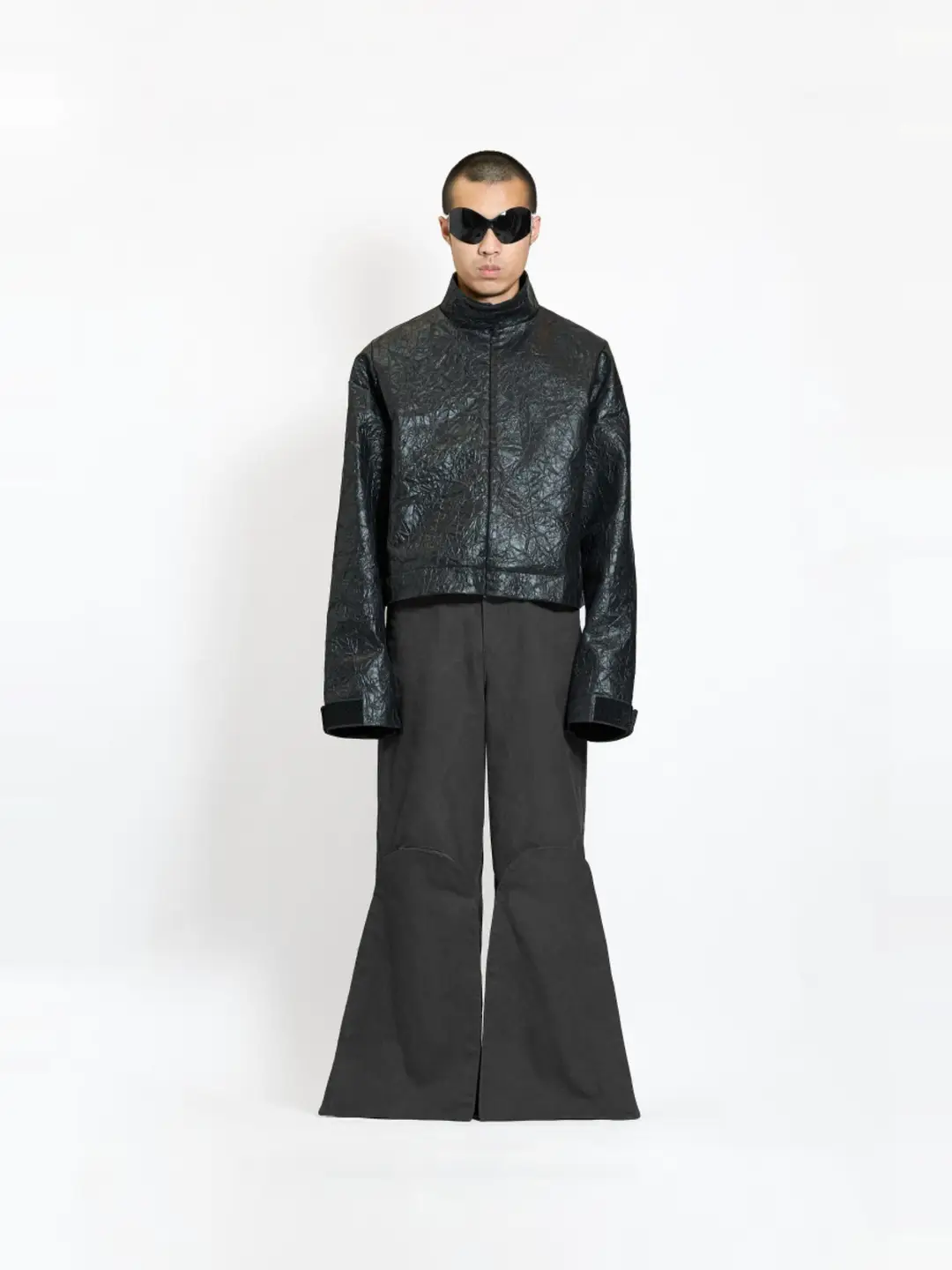 Without Me/Ethereal Production Invisible Placket Cutting Design Short Profile Jacket Leather Coat