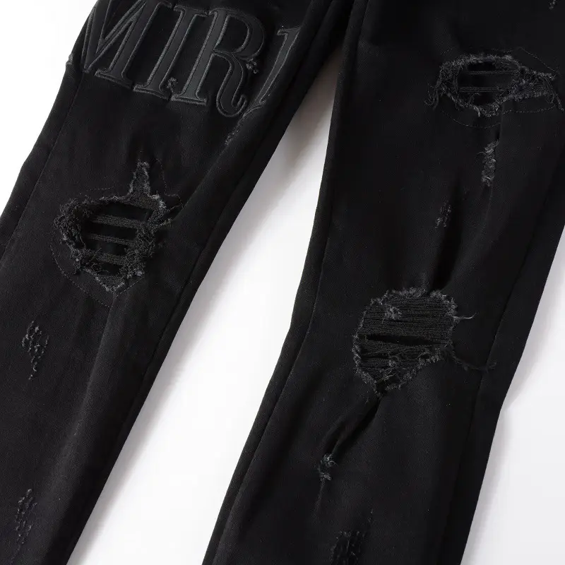 Gooreey Marvel Venom Fashion Spring & Fall Men Hole Patch Denim High Street Trendy Men silm Skinny Jeans Pants