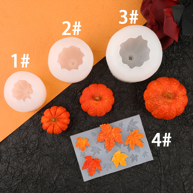 DIY Halloween Pumpkin Scented Candle Mold Silicone Cake Decoration Chocolate Fondant Artificial Ornament Mold