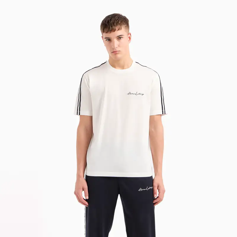 Armani Exchange/Armani Fall and winter Men's and Women's Cotton Round Neck Short-Sleeved Ribbons T-Shirt