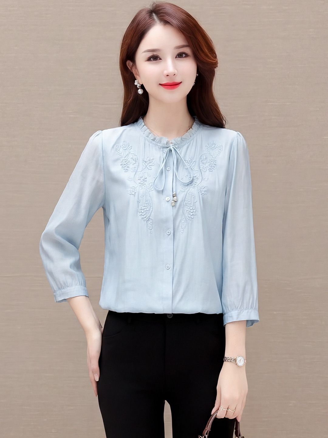 Fashionable and Elegant Pullover Top for Women, 2026 Spring New Style, Stylish Patchwork, Real Shot of Women's Short Base Shirt