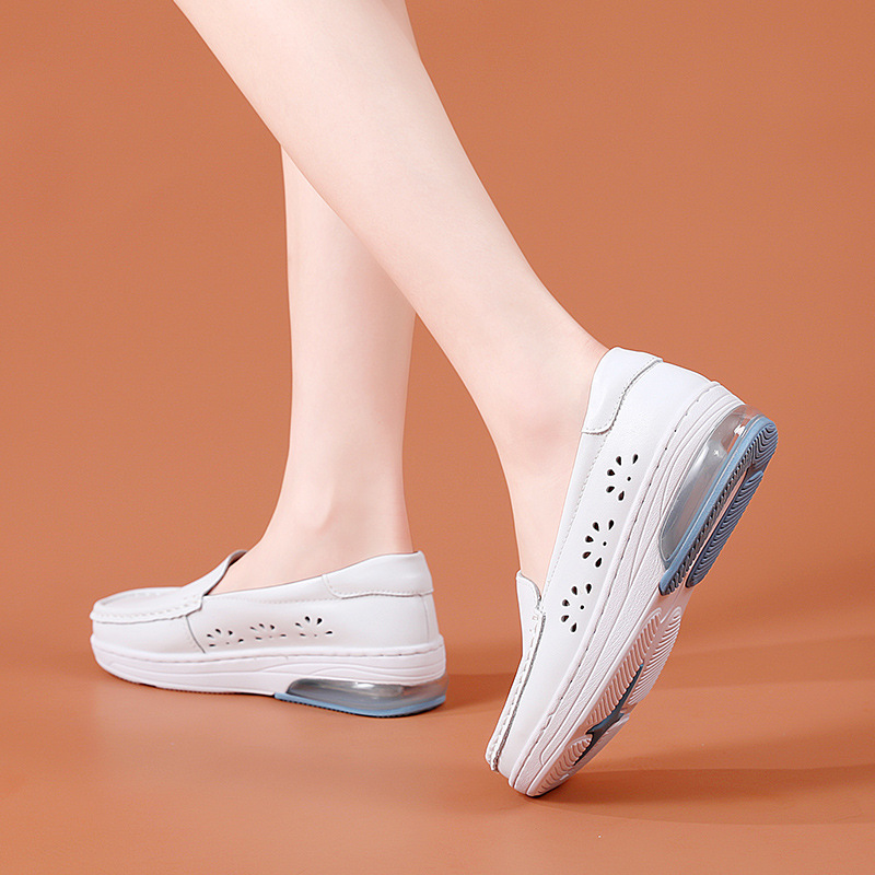 Ready Stock Nurse Shoes for Women in Spring and Summer, Air-Cushioned Soft Soles, Breathable and Non-Tiring for the Feet, Hospital Work Shoes, Thick-Soled Non-Slip Medical Shoes