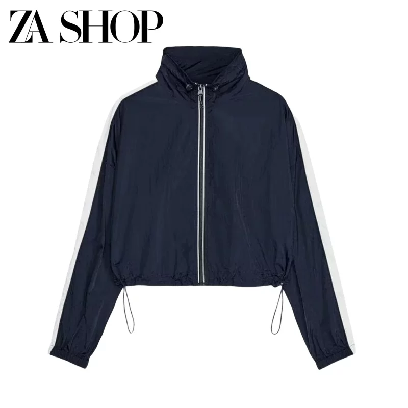 Women's Side-Striped Jacket with Adjustable Waist and High-Waisted Skirt Pants 6318040 6318039