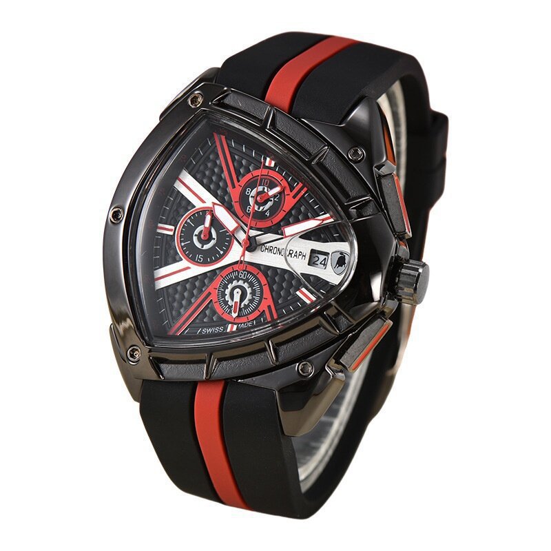 Foreign trade cross-border new Lanjia triangle shield silicone tape men's sports watch