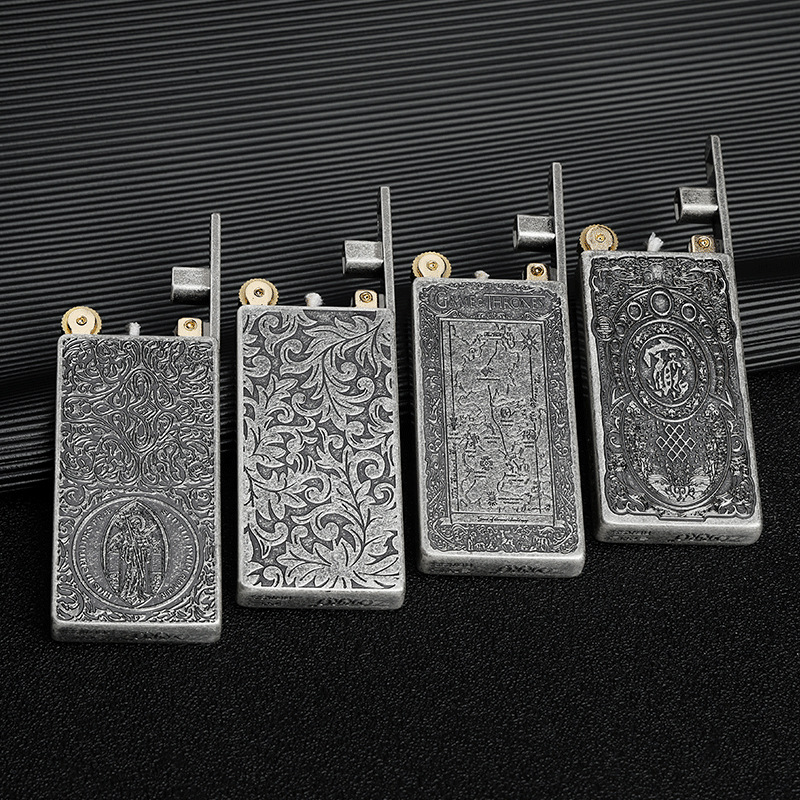 ZORRO kerosene lighter original copper ancient silver carving pattern limited coding lift Z753 ancient silver