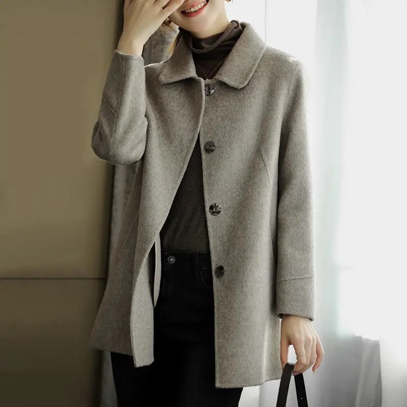 2024 Autumn and Winter New Fashion Loose Casual Slimming Age-reducing Western Style All-match Small High-end Woolen Coat Trendy