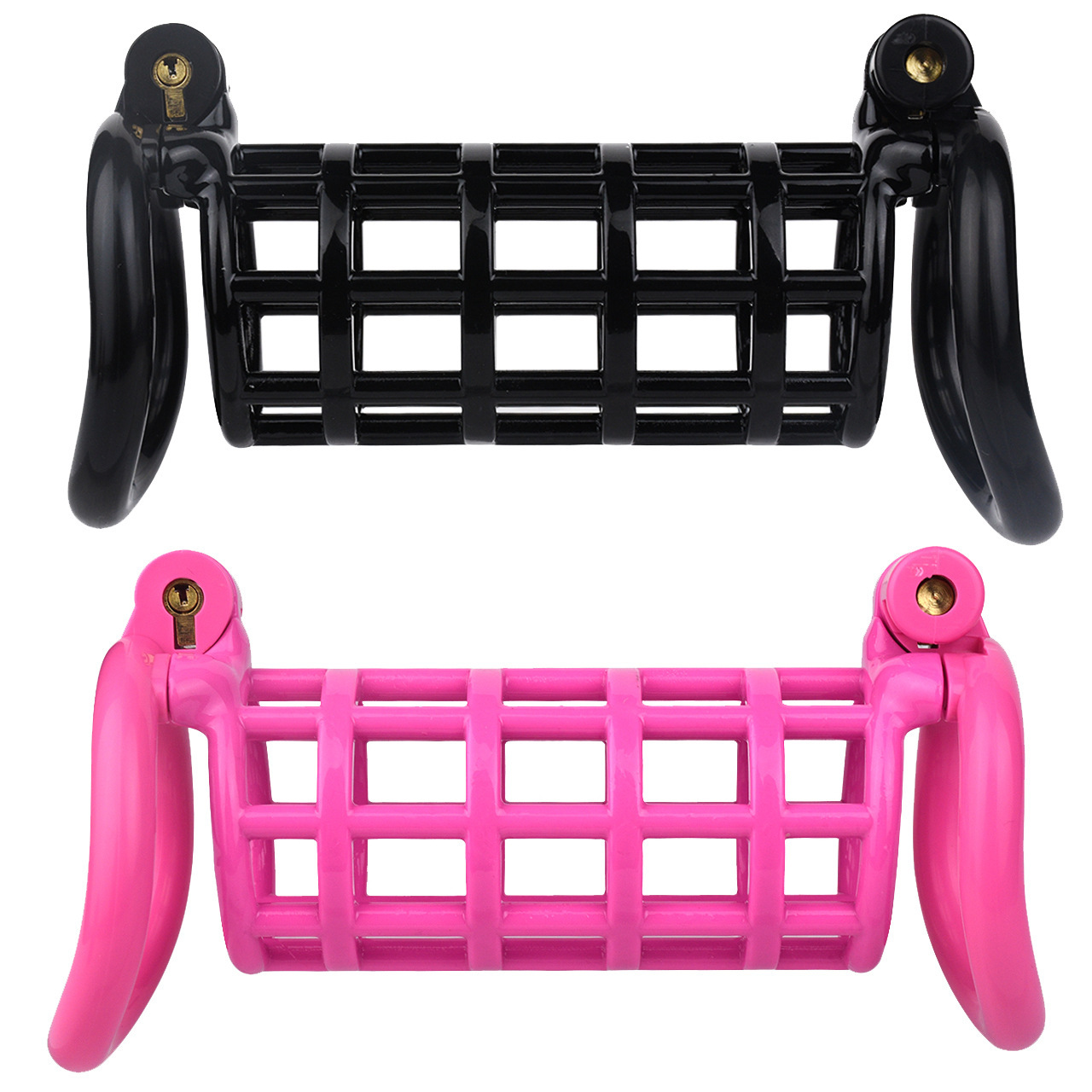 Fr-3257 New Model Double Integrated Cb Lock Male Resin Chastity Lock with Thickened Cage Body and Dual Penis Cage