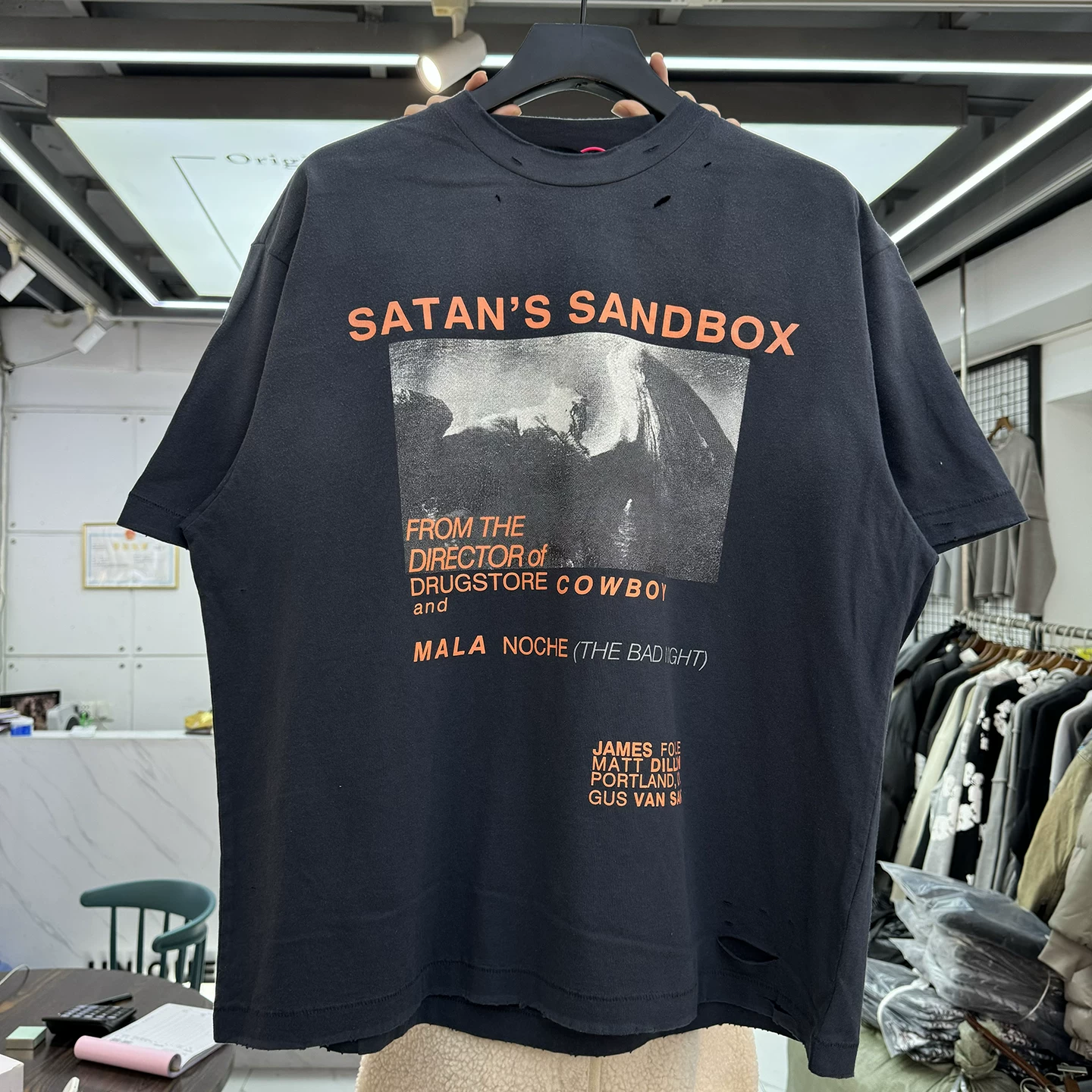 European and American retro landscape letter print cut short sleeved vintage men's and women's loose casual washed old T-shirt trend