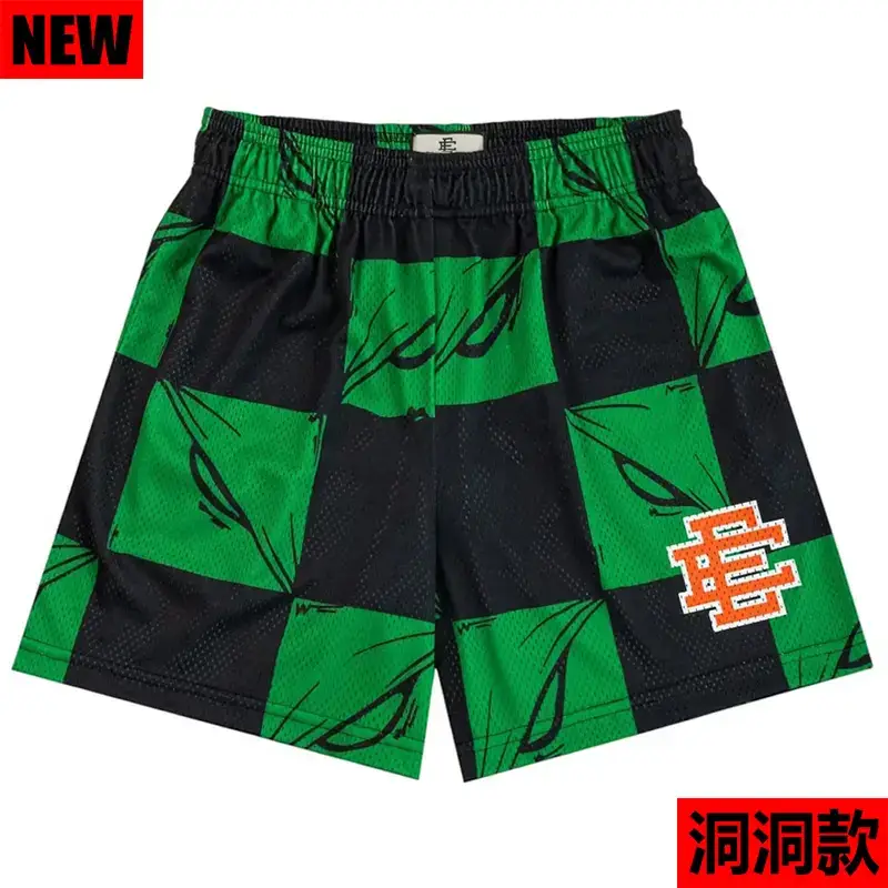 EE American Casual Shorts Men's Fitness Sports Pants Mesh Breathable Short-Length Pants College Student Basketball Game Beach Pants
