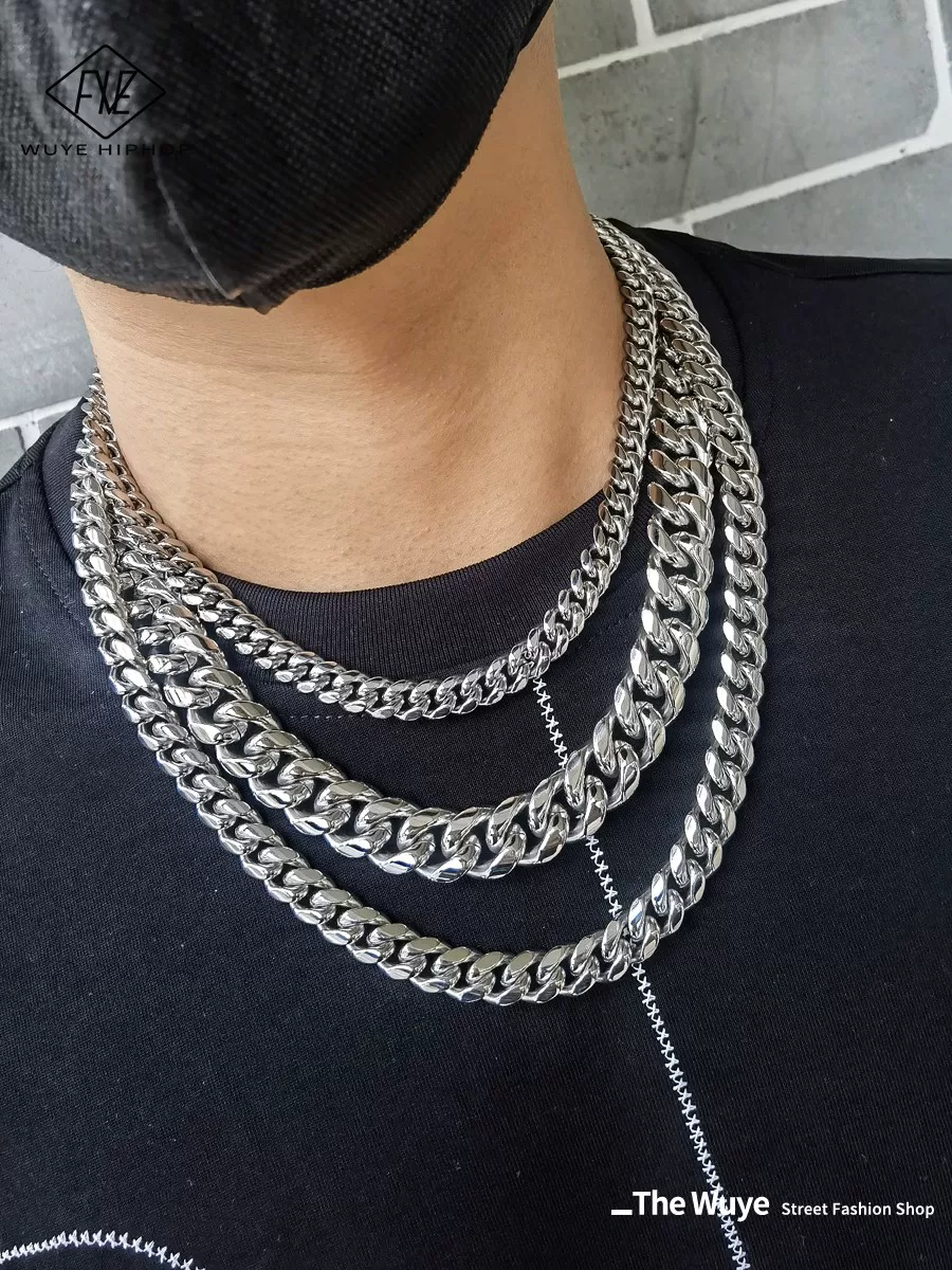 Xxxtentacion Cuban Necklace for Men, Non-Fading Hip-Hop Choker, Clavicle Chain, High-End Versatile Trendy Titanium Steel Foto QC de TAOBAO na Qualit.ly
