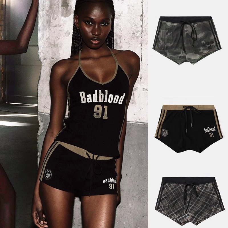 Korean Badblood Bcac Series Sexy Camouflage Shorts Women's Casual Pants Niche Three-Quarter Pants Sports Pants Trendy