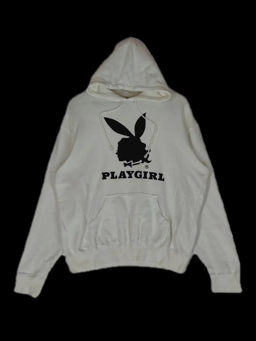 自主Hysteric Glamour风格Playgirl white hoodie兔女郎连帽运动衫