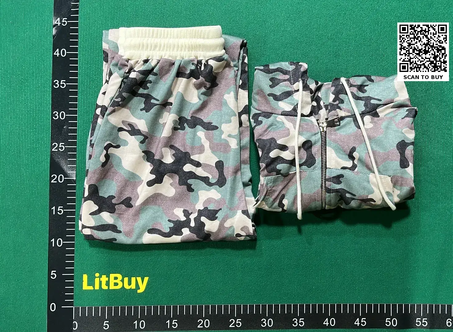 American hip-hop spicy girl camouflage hooded casual sweatshirt cardigan long sleeved waist cinched straight leg pants y2k set for women