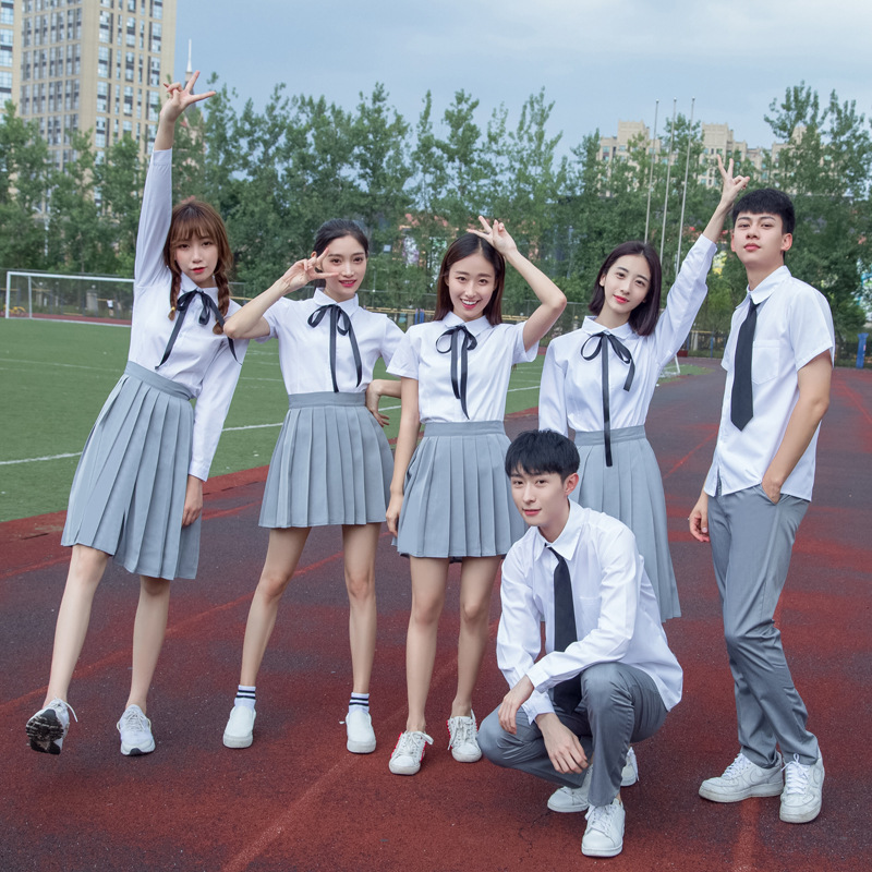 Korean Style College Style Fall Student Uniform Class Dress Suit Junior High School Graduation Campus Style Student Dress Girls' Skirt