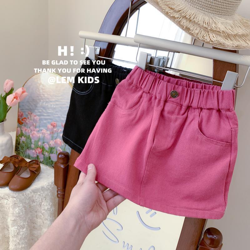 Summer Girls' Short Skirt Baby's Western Style Children's Personalized Trendy Brand Korean Style Fashionable Internet Trendy Solid Color Denim Half-length Skirt