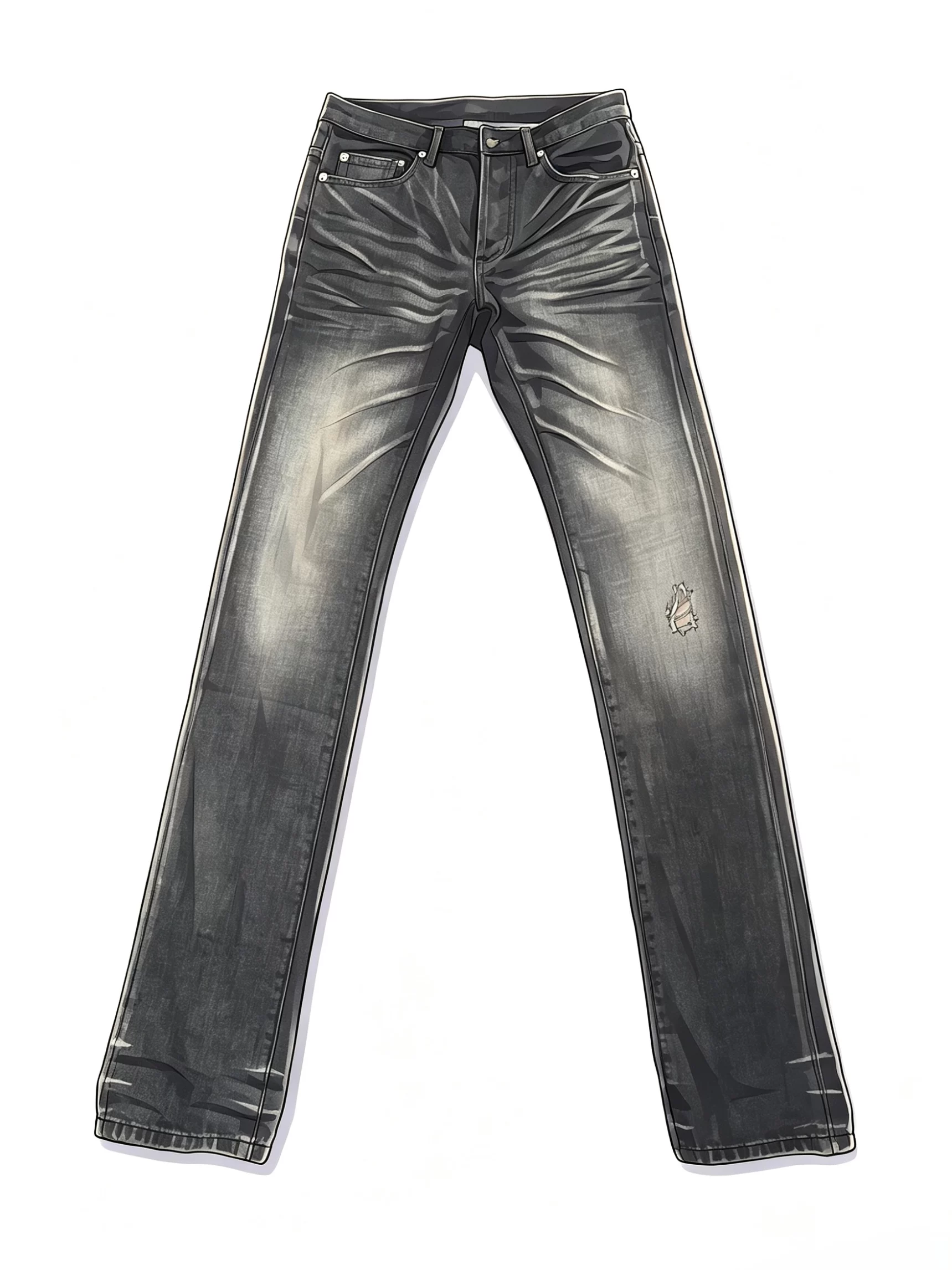 Dh Ss03Clawmarks Jeans Ghost Claw Whiskered Gray-Black Washed Vintage Denim Jeans