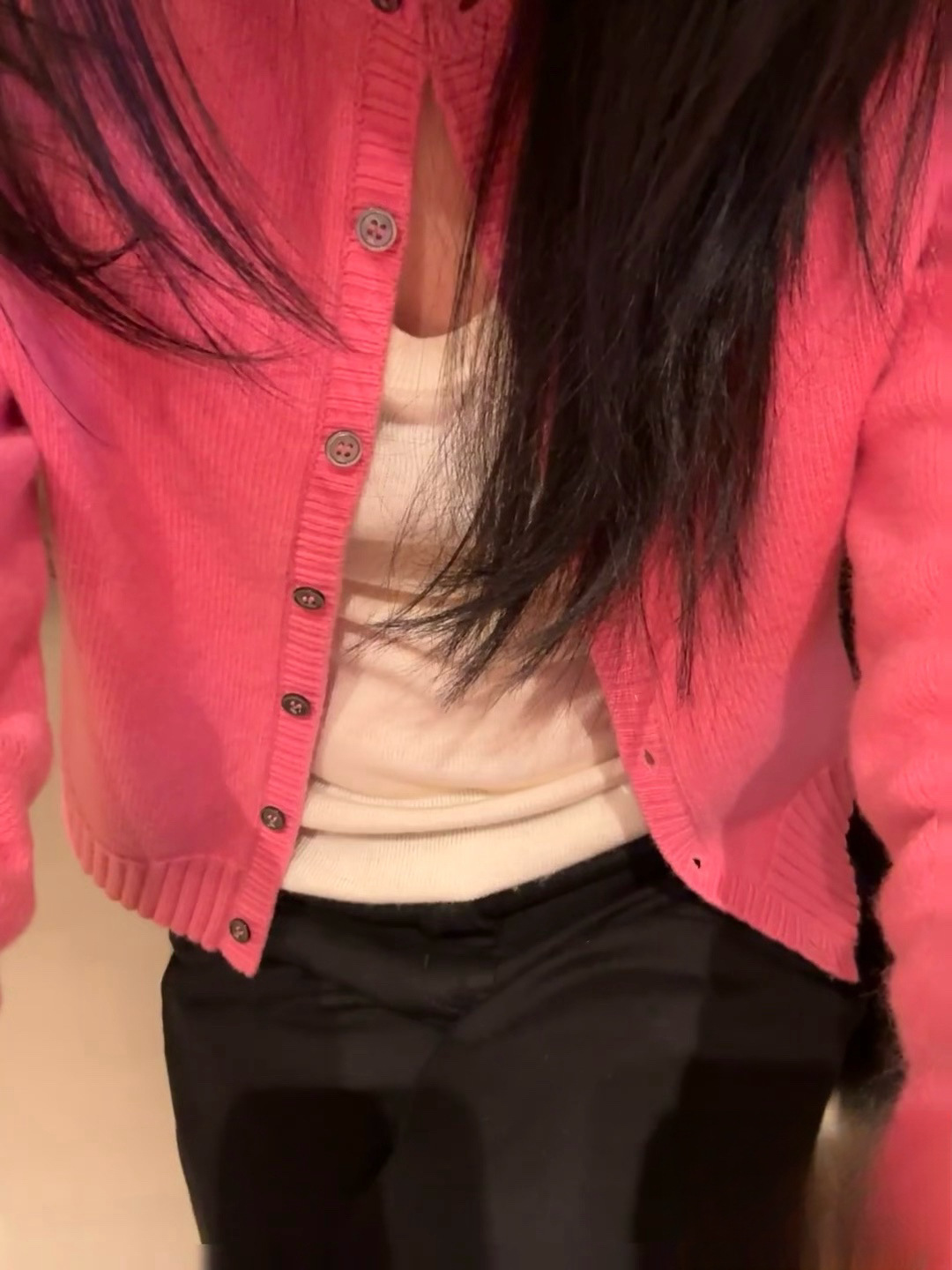 New Versatile Slimming Look Pure Color Basic Lamb Wool Slim Short Buttoned Knitted Sweater Cardigan for Women 4104