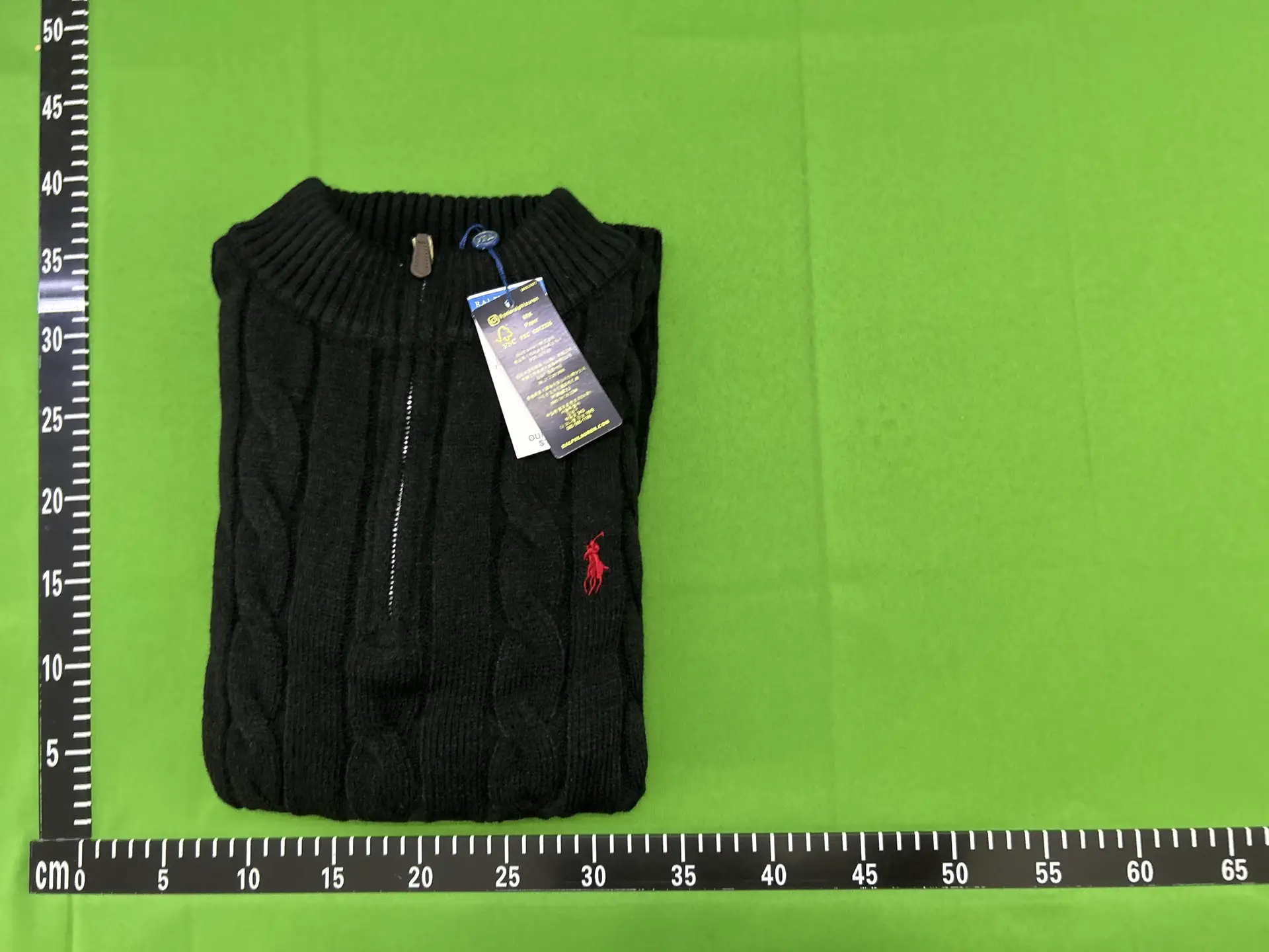 Polo Ralph Lauren Cable Knit Half Zip Sweater Black