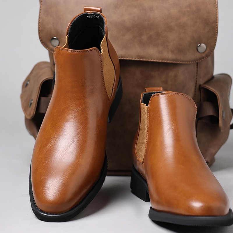 Chelsea Boots Size 38 to 48 Cross-Border Export Large Size Men's Boots Pointed Toe Chelsea Boots 25870