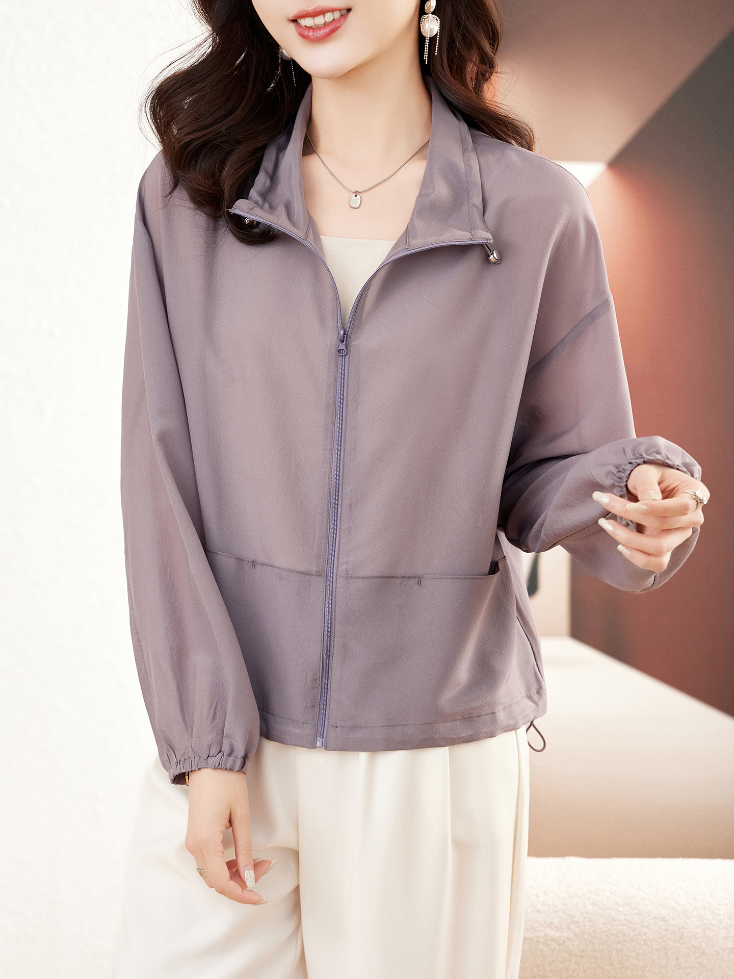 Lightweight Sun Protection Clothing Jacket for Women, Long-Sleeved Sun Protection Shirt, 2026 Summer New Style, Loose Casual Silk Breathable Sun Protection Clothing