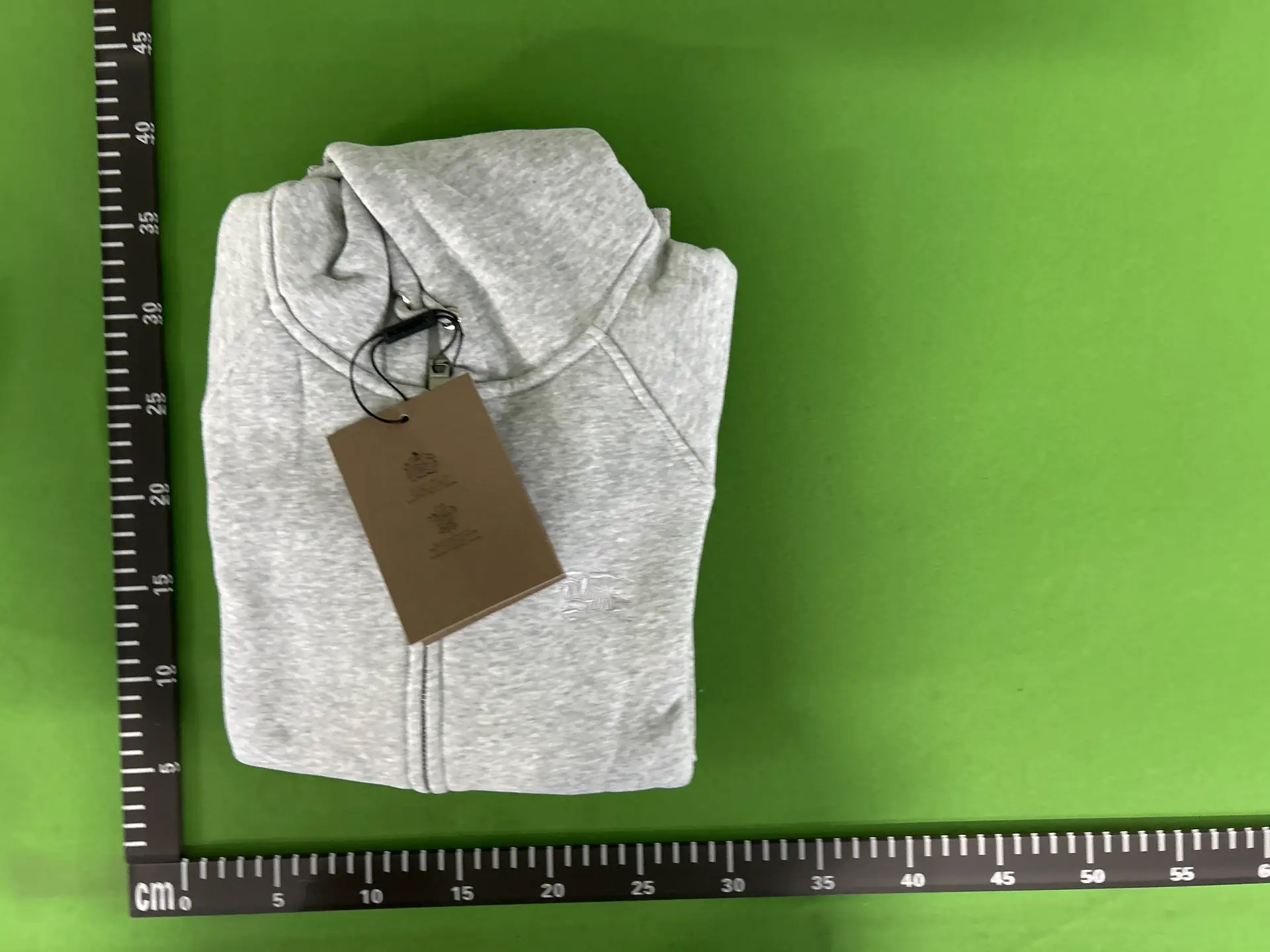 Burberry Zip Up Hoodie Light Grey