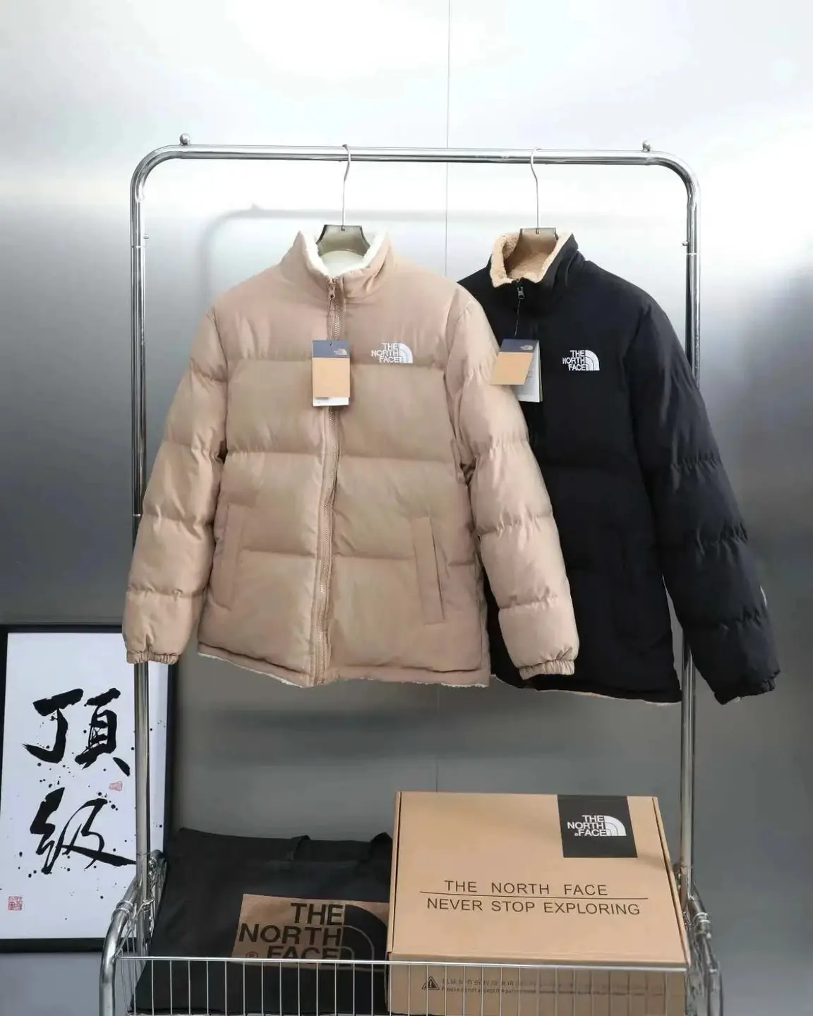 【DX60-11】冬季羊羔绒加厚刺绣双面穿男女情侣棉服保暖外套
