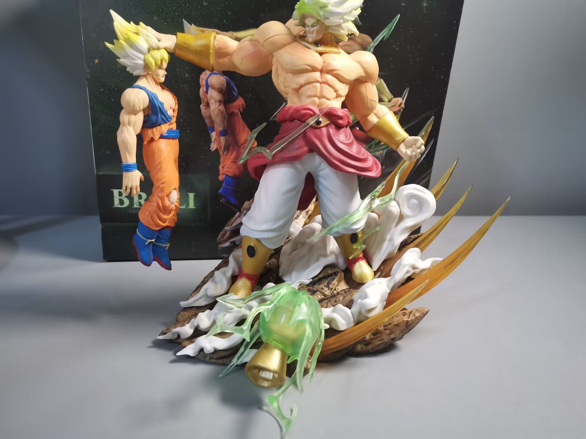 Dragon Ball Broly Vs Goku Figure Fierce Dual Form Super Saiyan Anime Model Decoration Battle Foto QC de 1688 na Qualit.ly