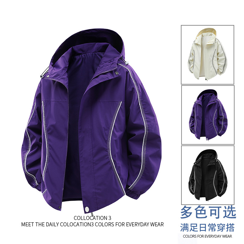 American Purple Jacket Men's and Women's Custom Jacket Casual Loose Fashion Brand Youth Popular Jacket Mountaineering Suit