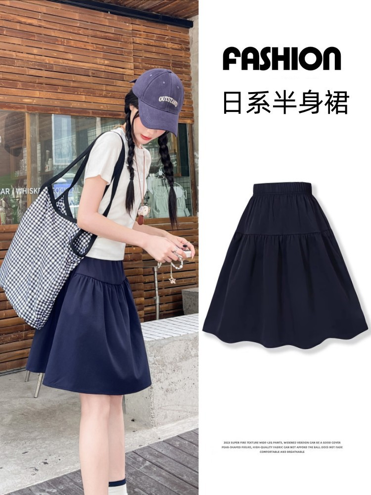 Japanese-Style Women's Summer 2026 New A-Line Skirt, High-Waisted Slimming College Style Short Skirt